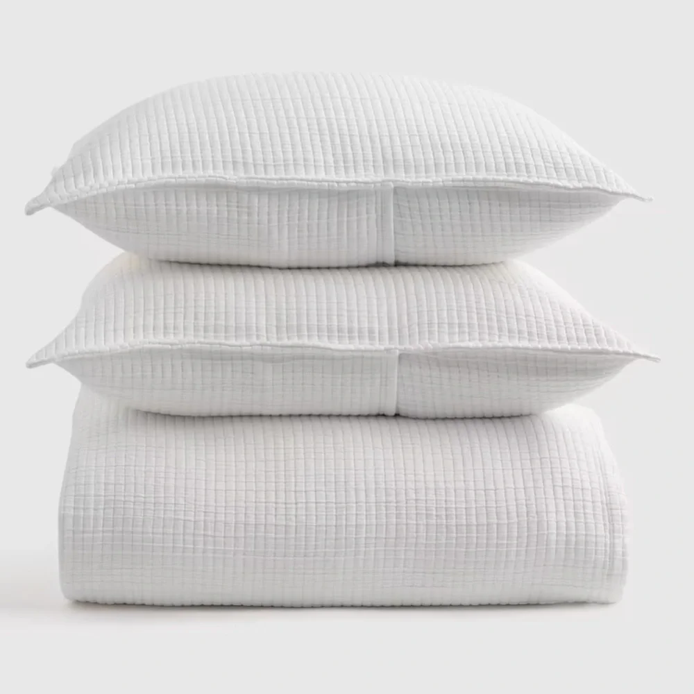 Quince Organic Ribbed Cotton Coverlet Set